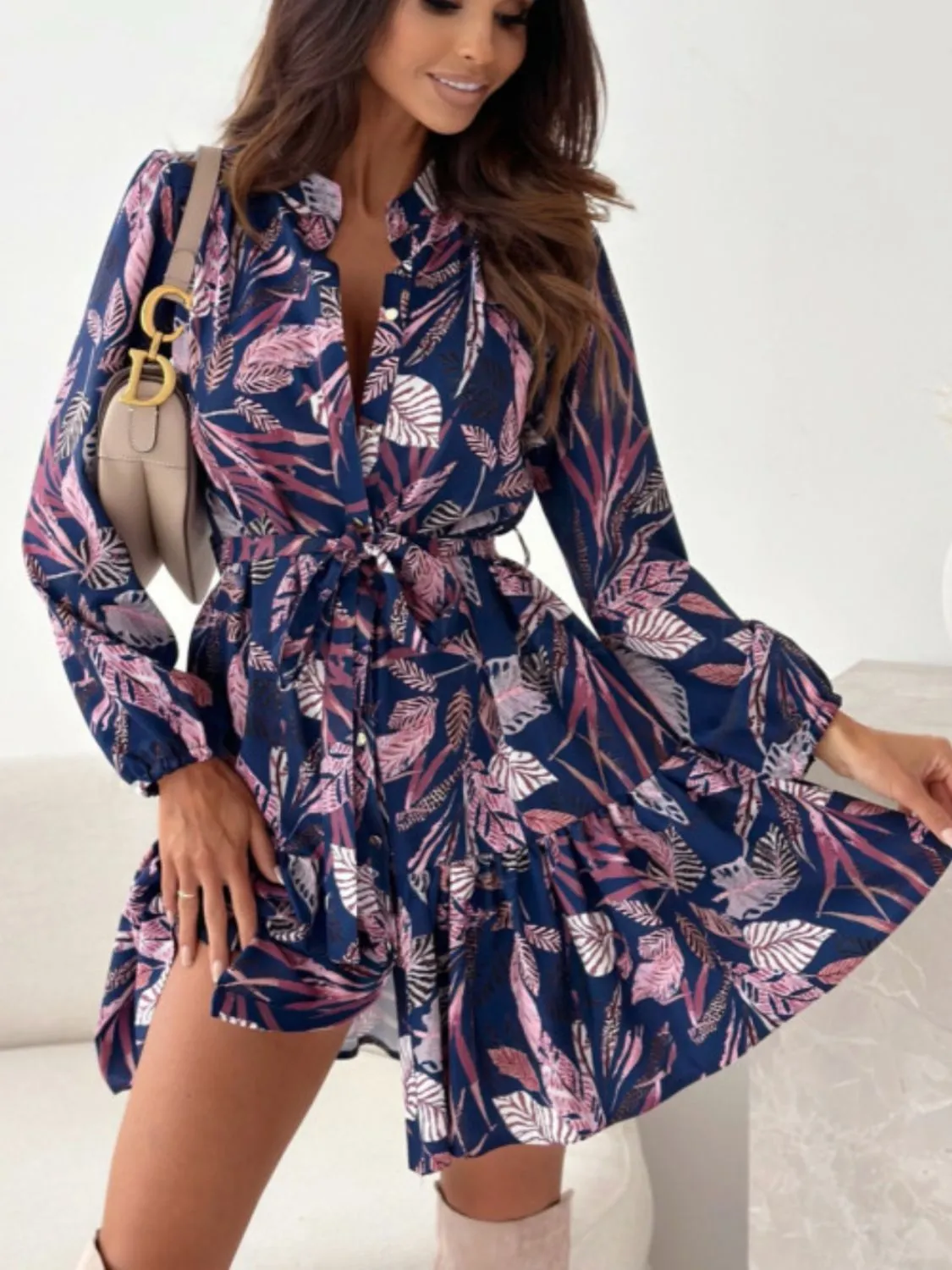 🌺 Ruffle Hem Floral Long Sleeve Dress 🌺