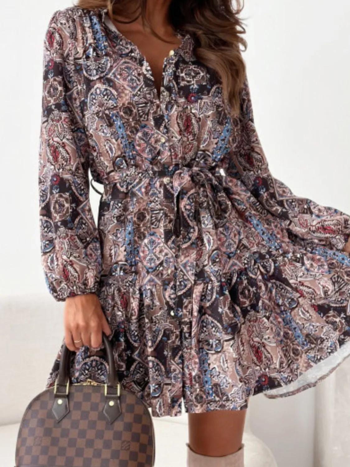 🌺 Ruffle Hem Floral Long Sleeve Dress 🌺