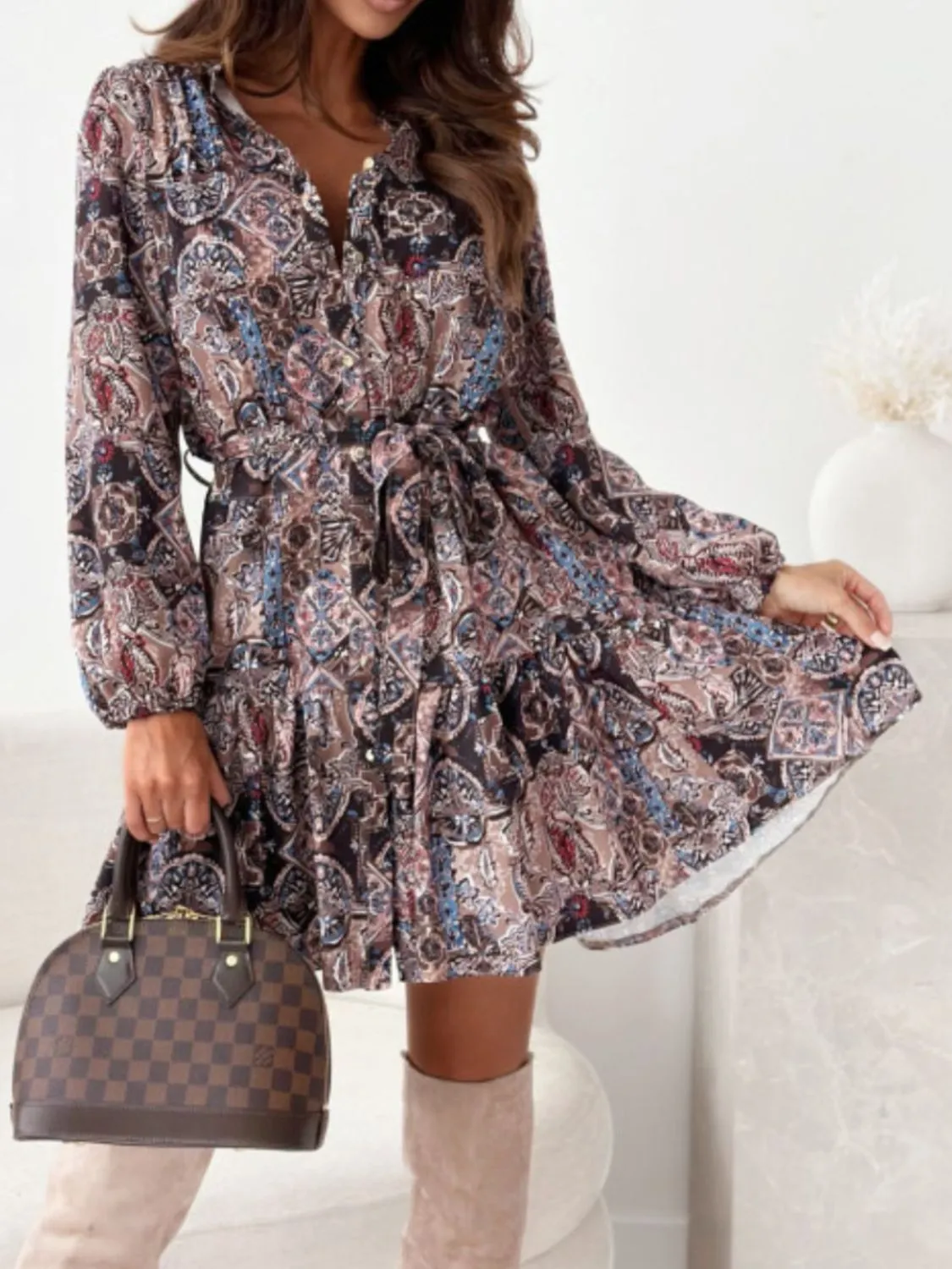 🌺 Ruffle Hem Floral Long Sleeve Dress 🌺