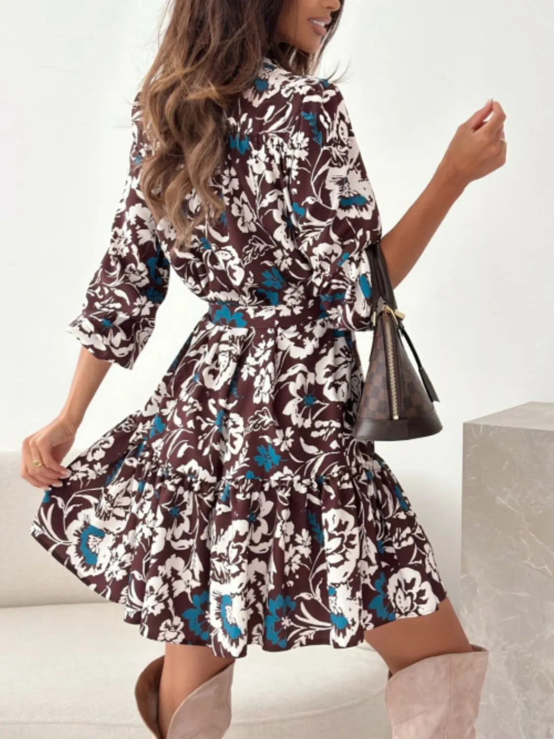 🌺 Ruffle Hem Floral Long Sleeve Dress 🌺