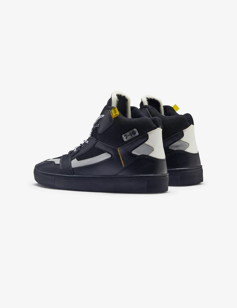 609 black double laced mid-top sneaker