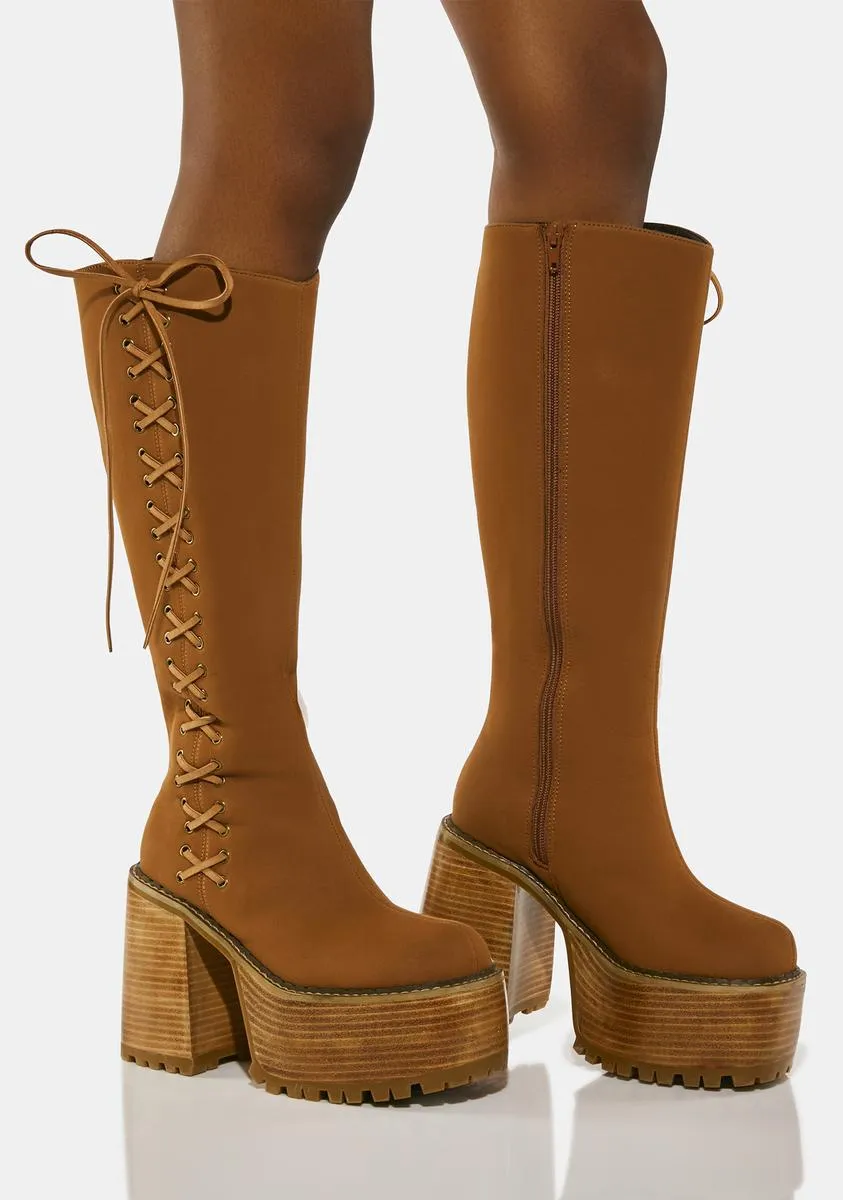 Acoustic Heartbeat Knee High Boots