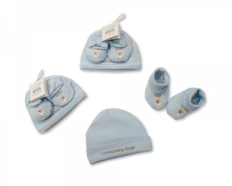 Baby Hat and Booties Set - Hugs - Boys Bw 0503-0120