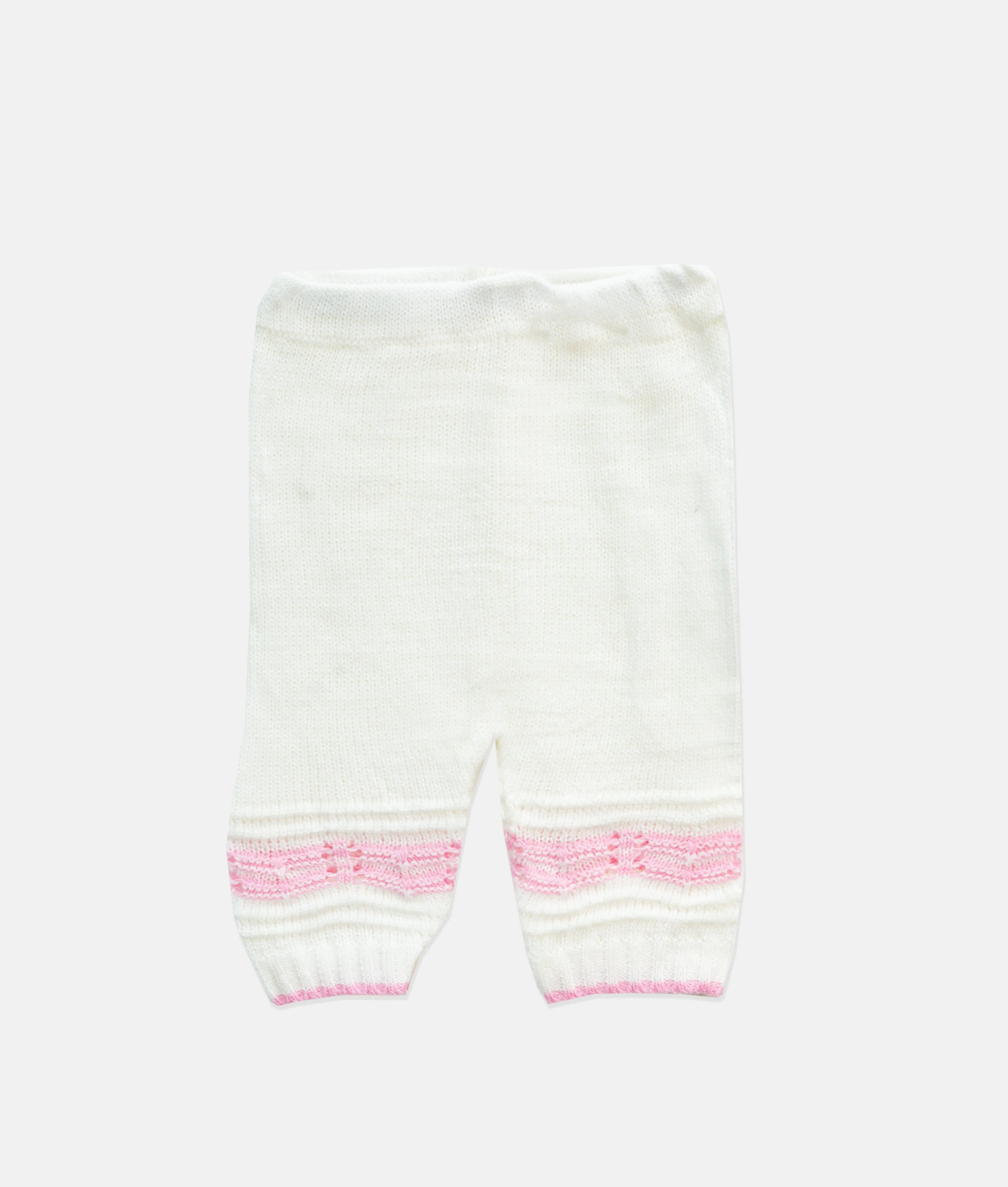 Baby Woolen 04pcs Set - White - Pink