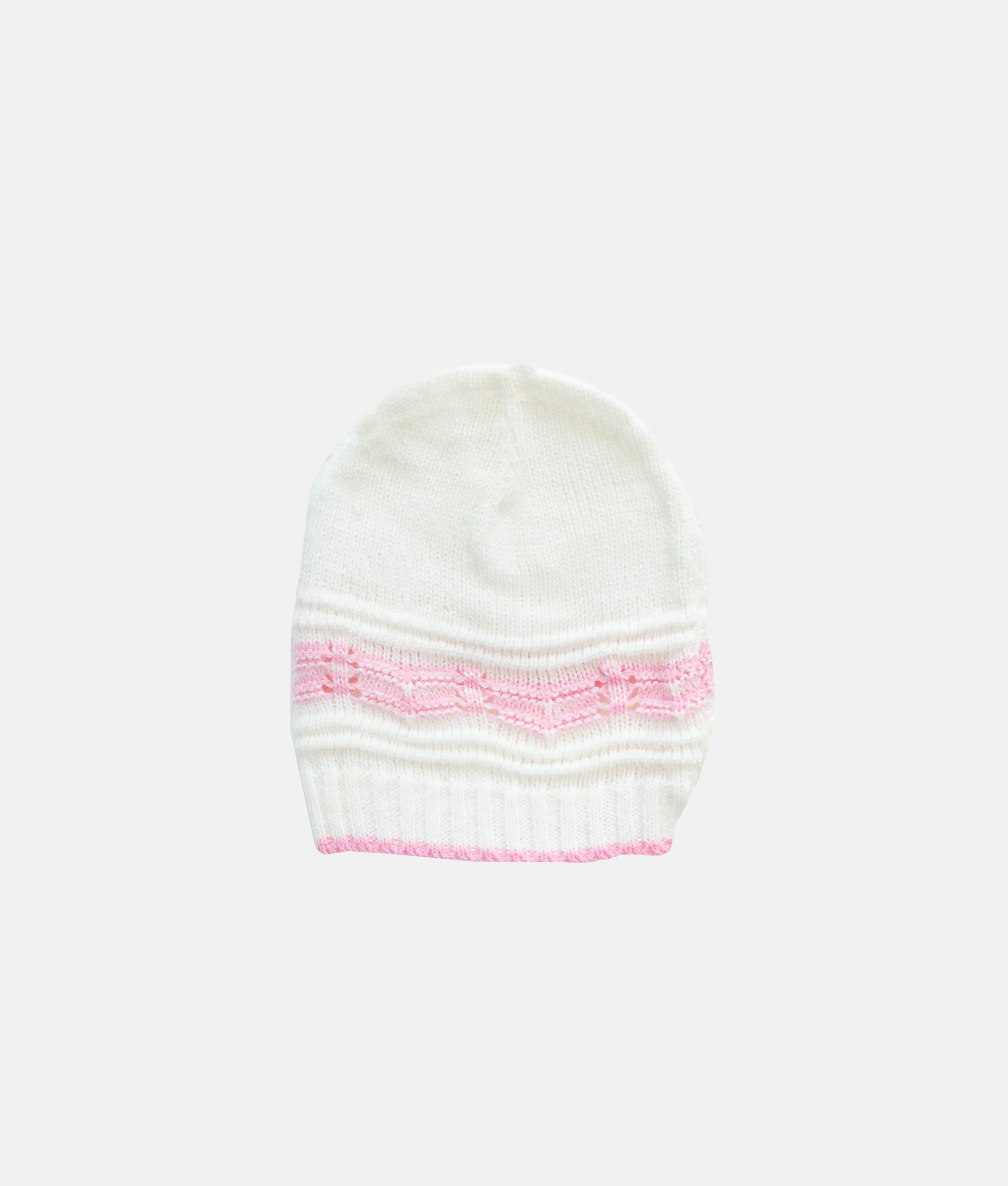 Baby Woolen 04pcs Set - White - Pink