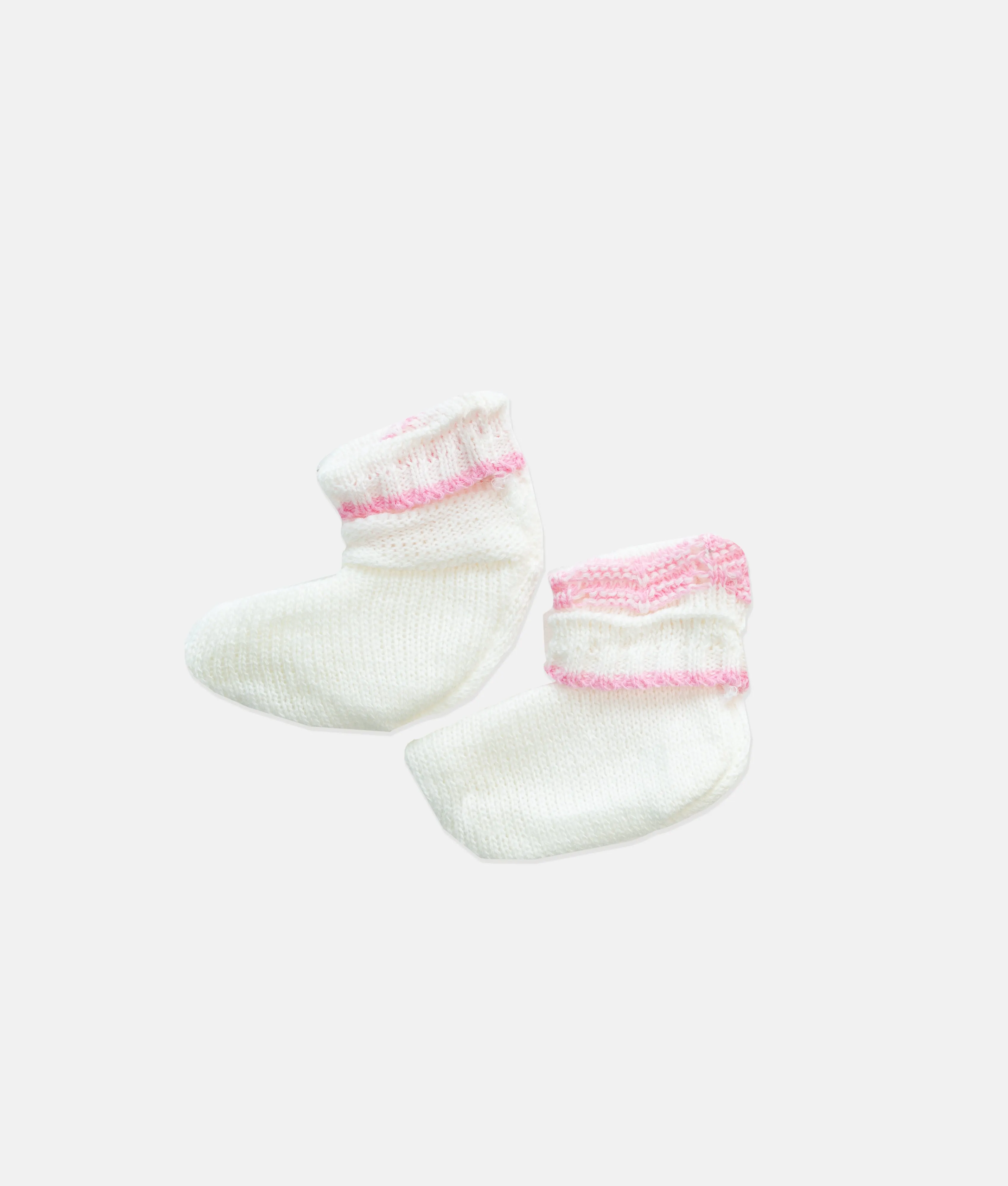 Baby Woolen 04pcs Set - White - Pink