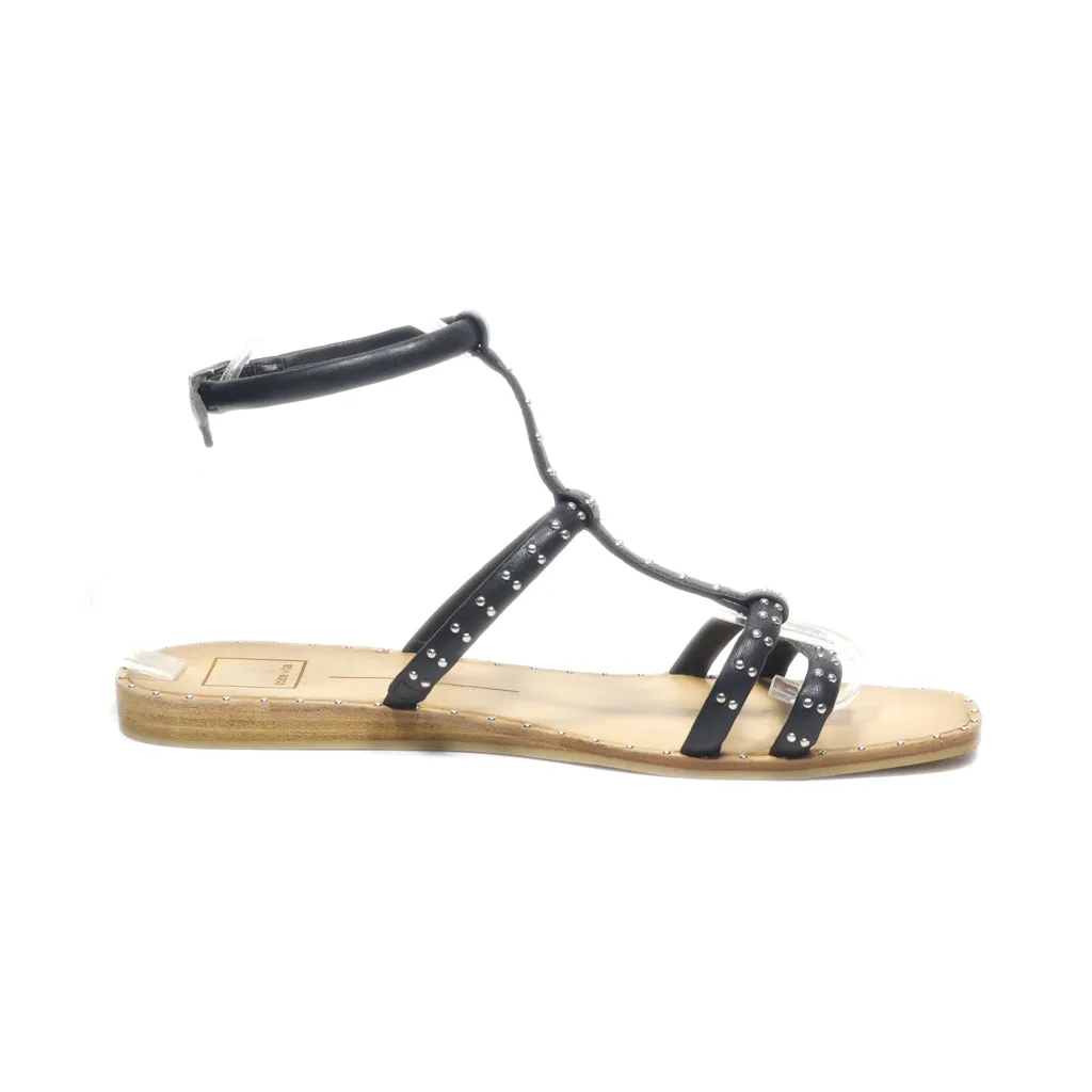 Dolce Vita Flat Sandals Leather Black Colour For Women