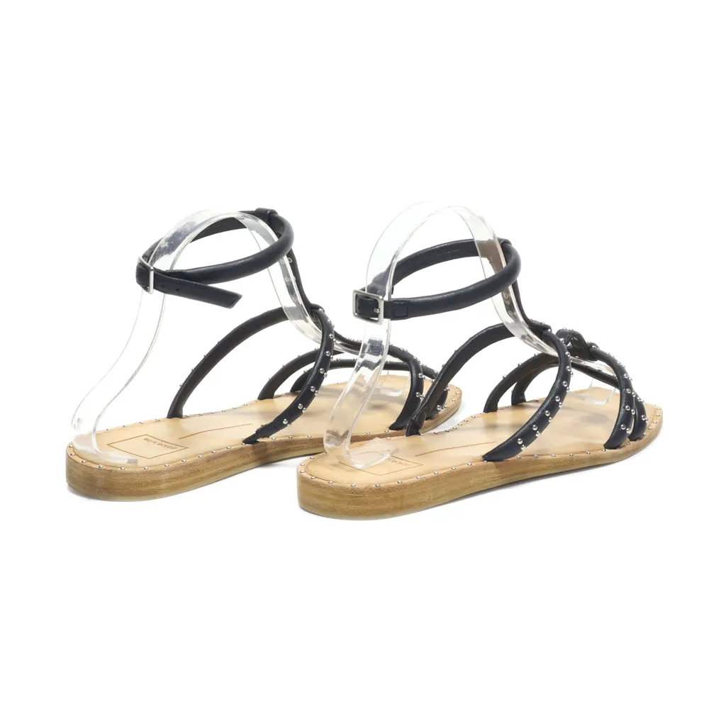 Dolce Vita Flat Sandals Leather Black Colour For Women