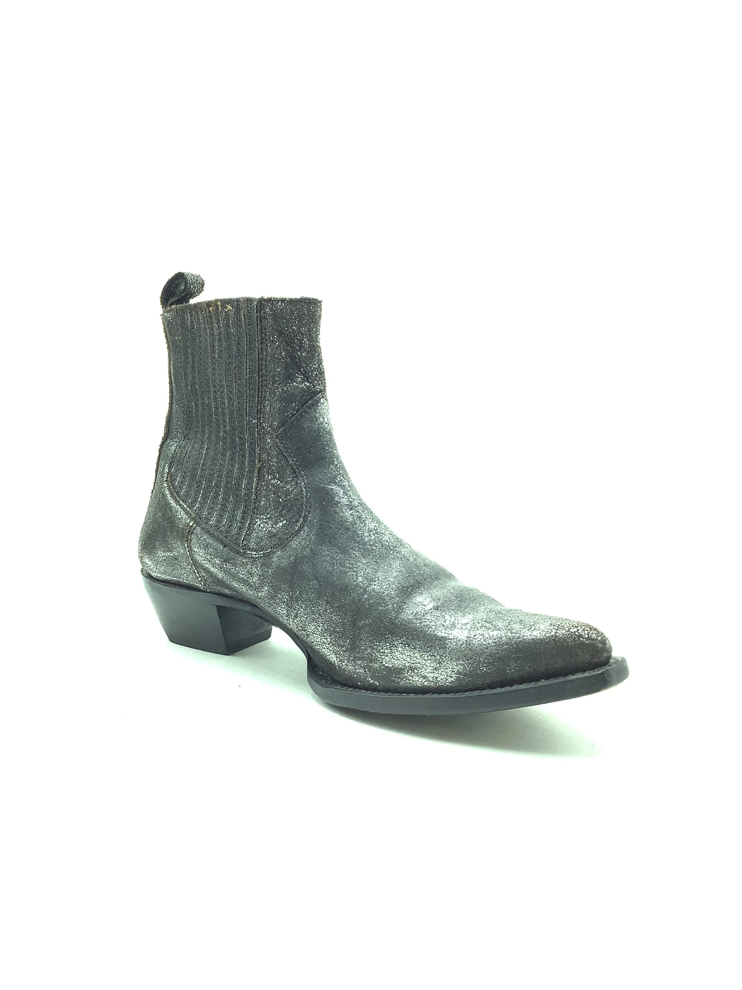 Frye Women's Sacha Chelsea Western Bootie Metallic Grey Size: 11