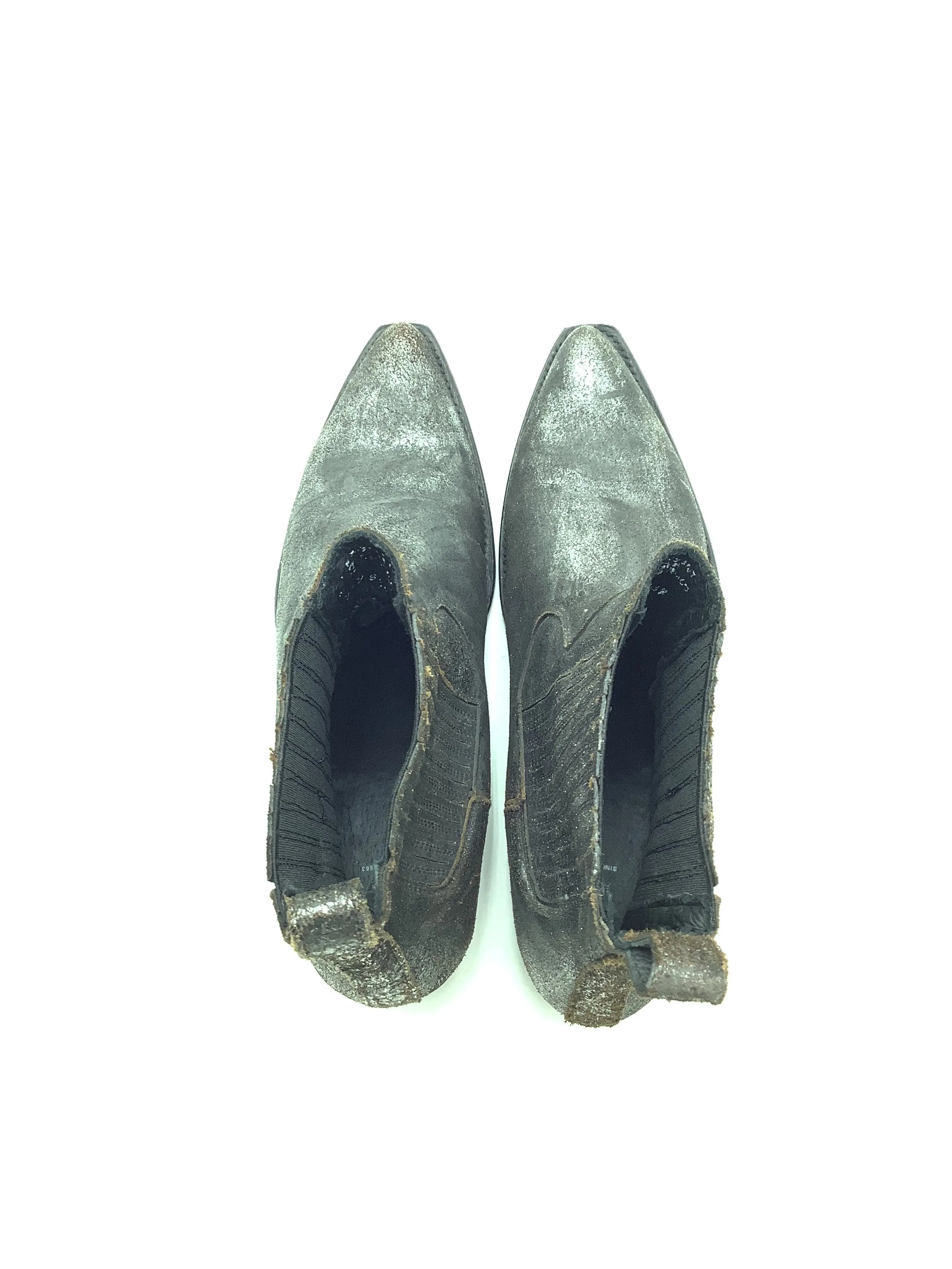 Frye Women's Sacha Chelsea Western Bootie Metallic Grey Size: 11