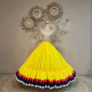 Hoja de Maiz Doble Vuelo Folklórico Practice Skirt – Canario