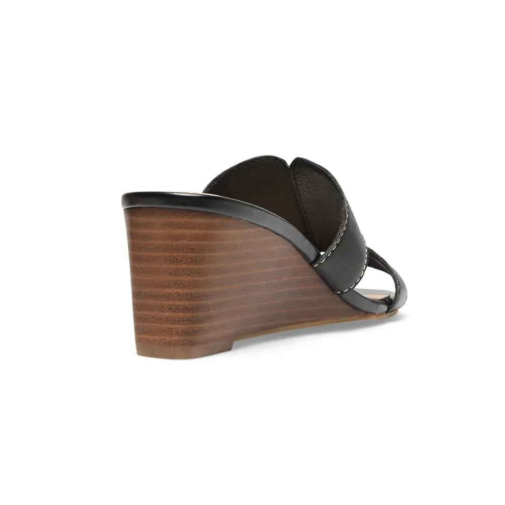 Jemima Wedge in Black Leather