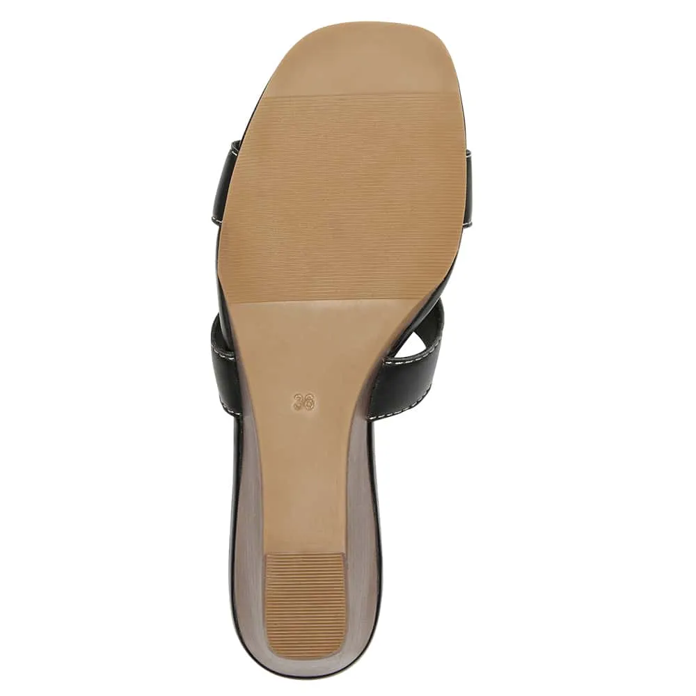 Jemima Wedge in Black Leather