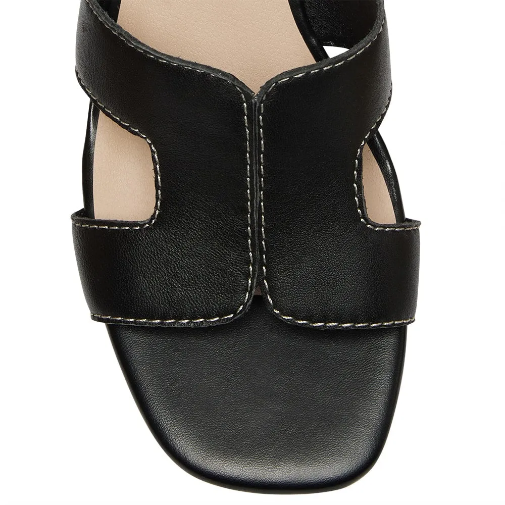 Jemima Wedge in Black Leather
