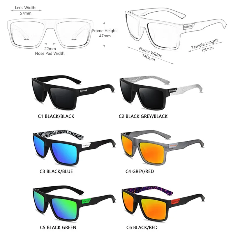 Luxury Polarized Sunglasses Men Women Fashion UV400 Square Male Sun Glasses Vintage Driving Fishing Eyeglasses Sport Shades
