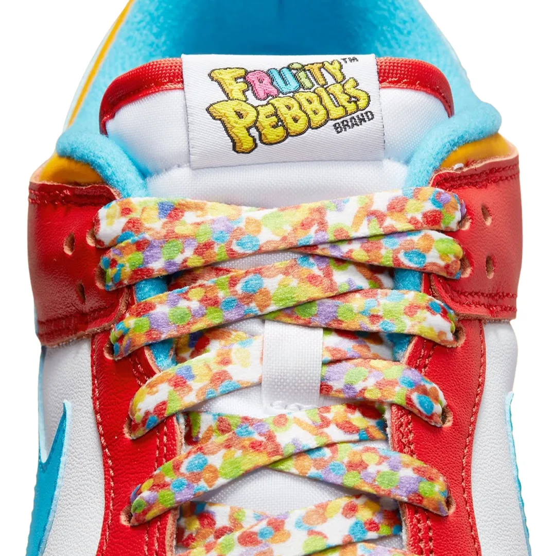 Nike Dunk Low x Lebron James "Fruity Pebbles" Habanero Red Laser Blue White