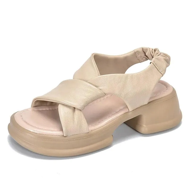 Platform Leather Sandal - Women's Casual Shoes WC224