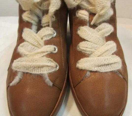Ron White "Kleo" Cognac Tumbled Calf Sneaker