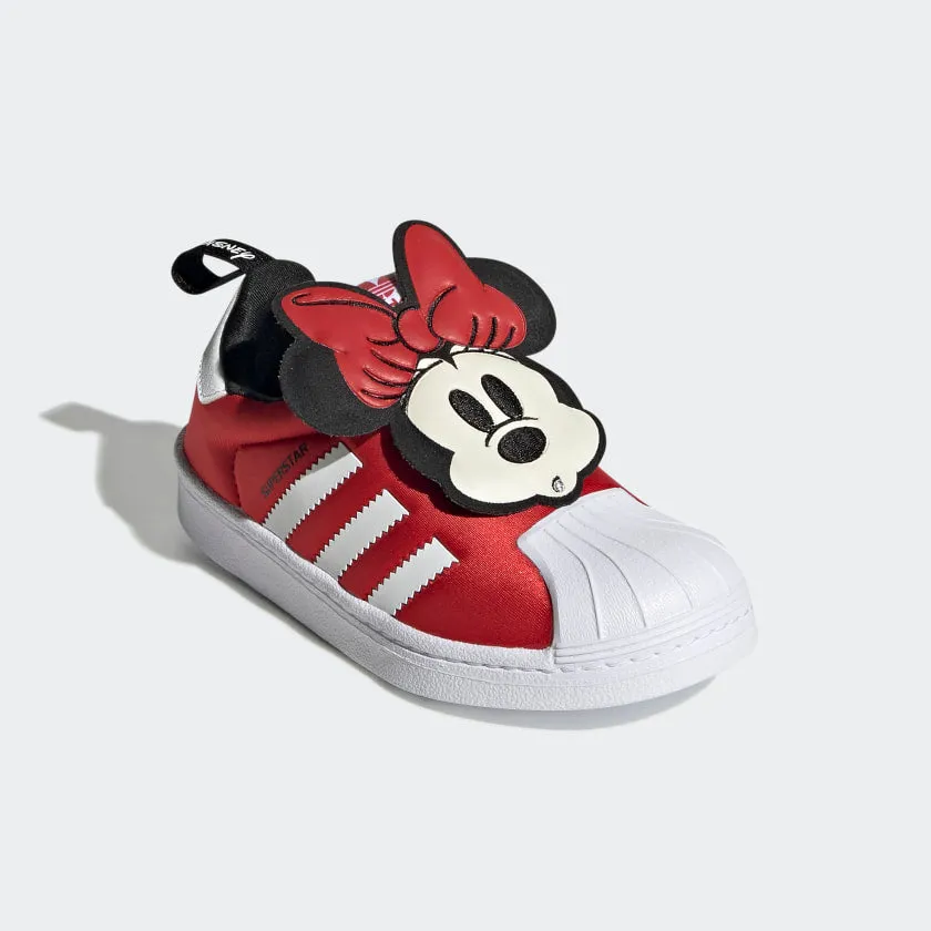 Scarpe Bambina ADIDAS Sneakers Slip On linea Superstar 360 Disney in Tessuto Rosso con Minnie