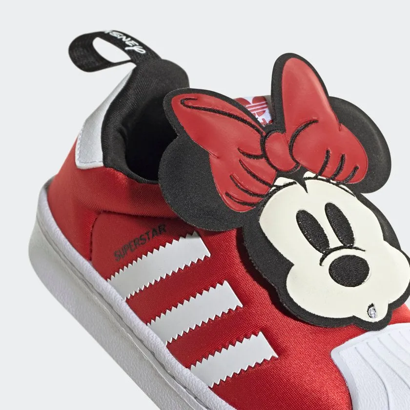 Scarpe Bambina ADIDAS Sneakers Slip On linea Superstar 360 Disney in Tessuto Rosso con Minnie