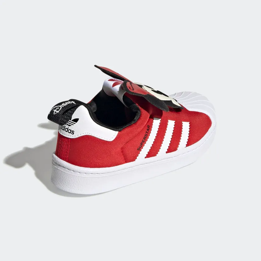 Scarpe Bambina ADIDAS Sneakers Slip On linea Superstar 360 Disney in Tessuto Rosso con Minnie