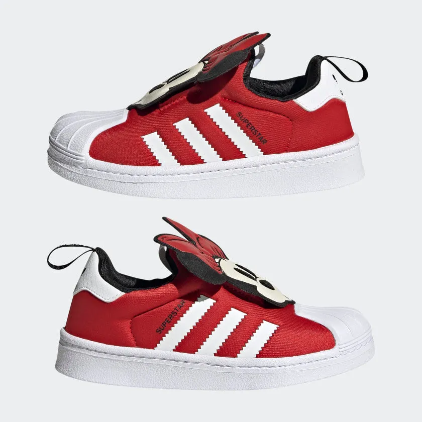 Scarpe Bambina ADIDAS Sneakers Slip On linea Superstar 360 Disney in Tessuto Rosso con Minnie