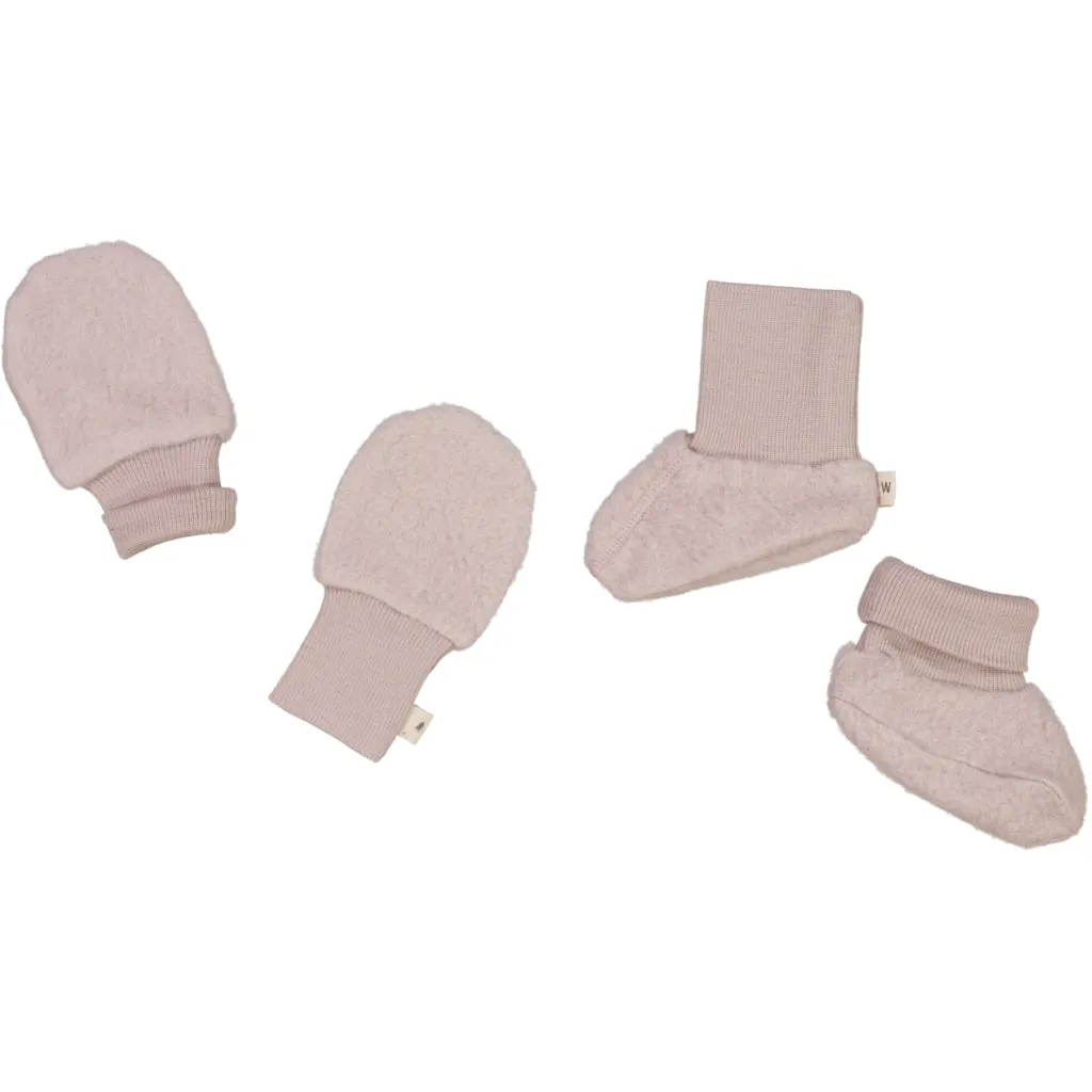 Wool Fleece Booties - dark powder
