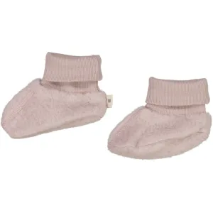 Wool Fleece Booties - dark powder