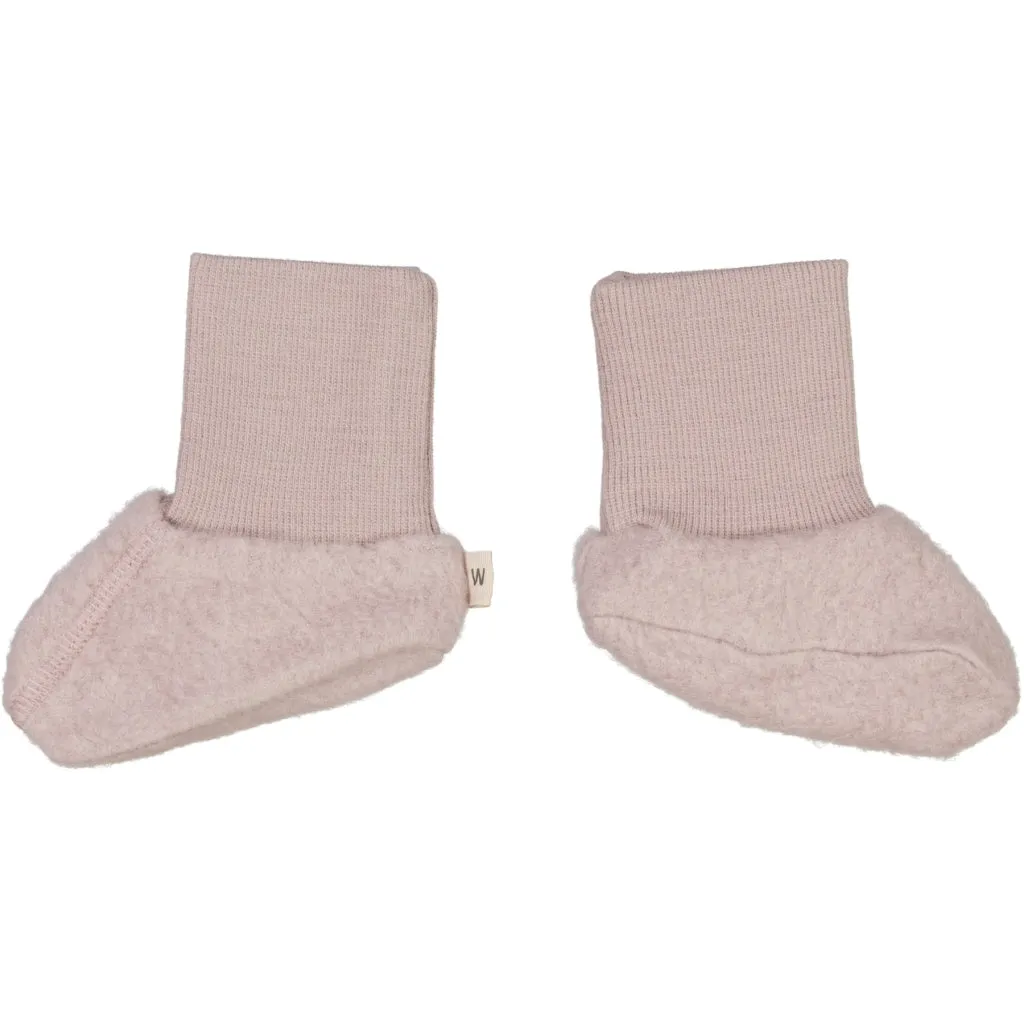 Wool Fleece Booties - dark powder